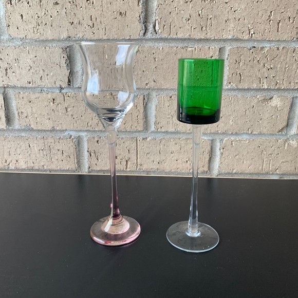 Dining Vintage Multicoloured Cordial Glasses Long Stemmed Liqueur